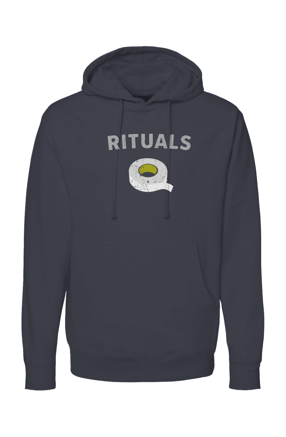 The Bench Boss Rituals White Tape Hoodie Navy Blue | Barn Garb Hockey Threads