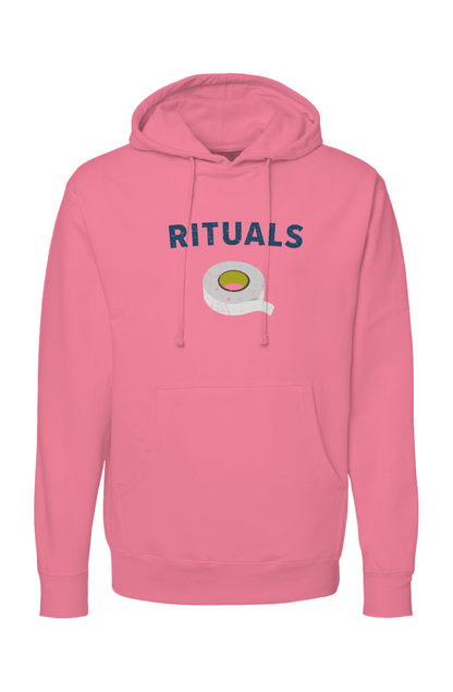 The Bench Boss Rituals White Tape Hoodie Pink | Barn Garb Hockey Threads
