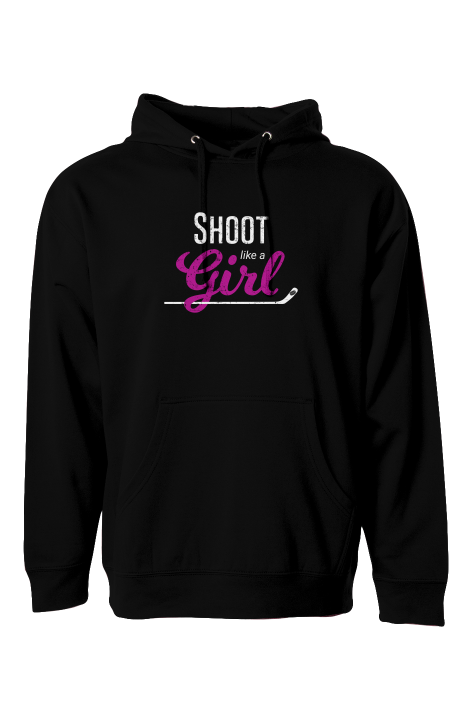 The Bench Boss Shoot Like a Girl Hoodie Black | Barn Garb Hockey Threads