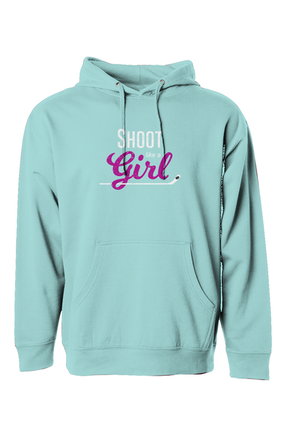 The Bench Boss Shoot Like a Girl Hoodie Mint | Barn Garb Hockey Threads