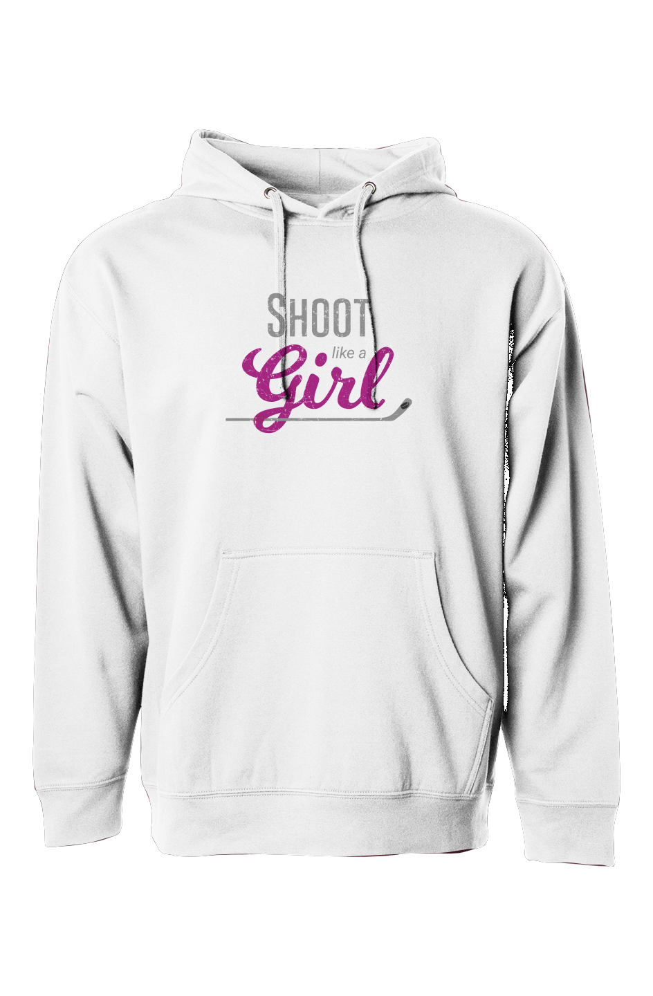 The Bench Boss Shoot Like a Girl Hoodie White | Barn Garb Hockey Threads