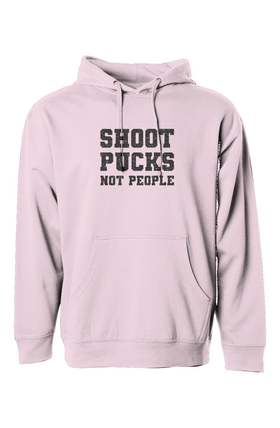 The Bench Boss Shoot Pucks Not People Hoodie Light Pink | Barn Garb Hockey Threads