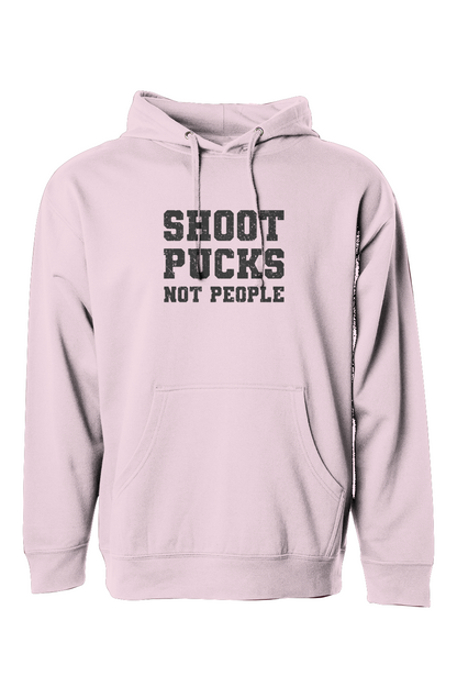 The Bench Boss Shoot Pucks Not People Hoodie Light Pink | Barn Garb Hockey Threads
