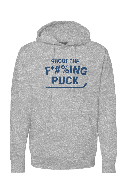 The Bench Boss Shoot the *$%ING Puck Hoodie Grey | Barn Garb Hockey Threads