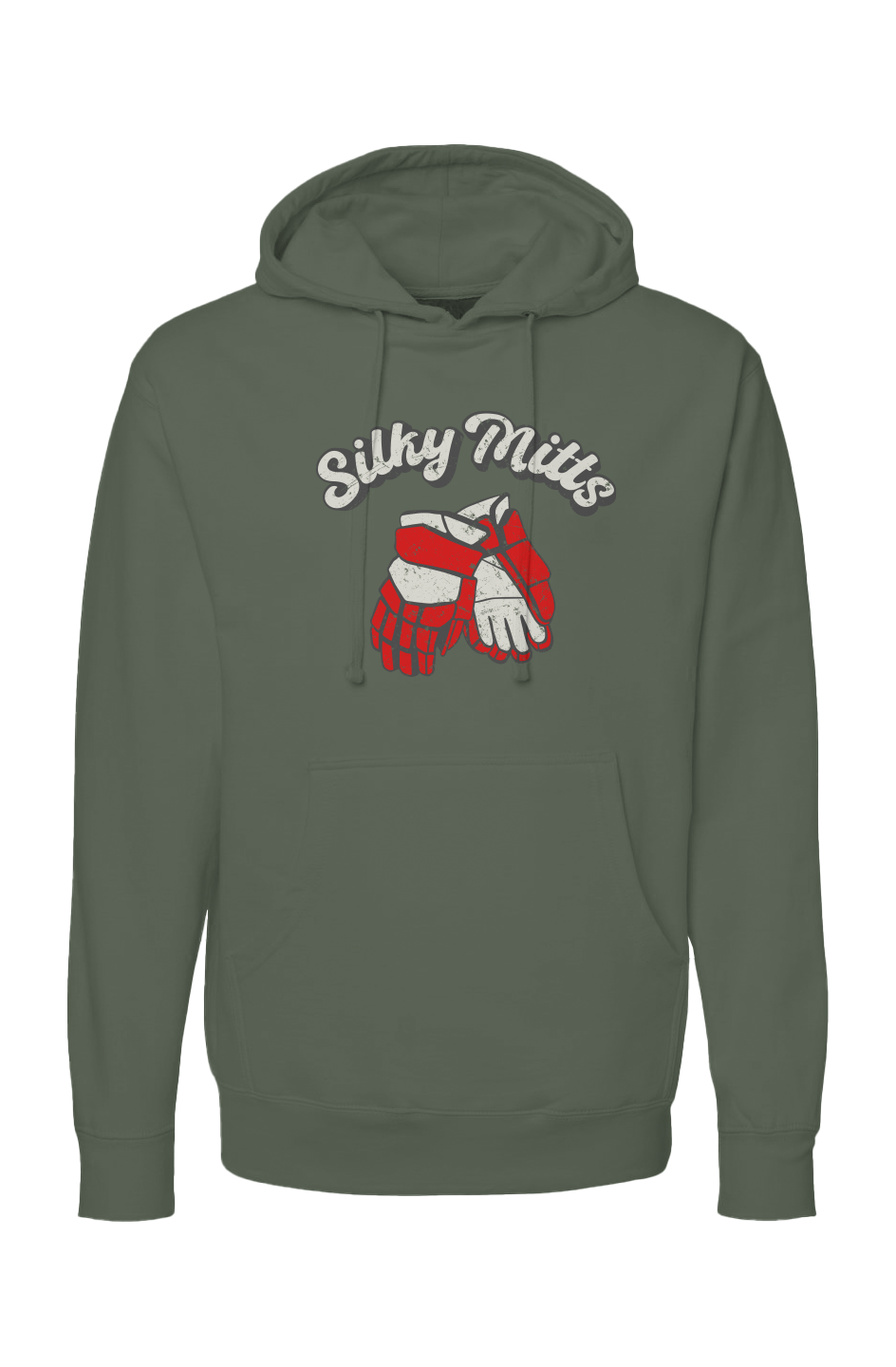 The Bench Boss Silky Mitts Hoodie Military Green | Barn Garb Hockey Threads