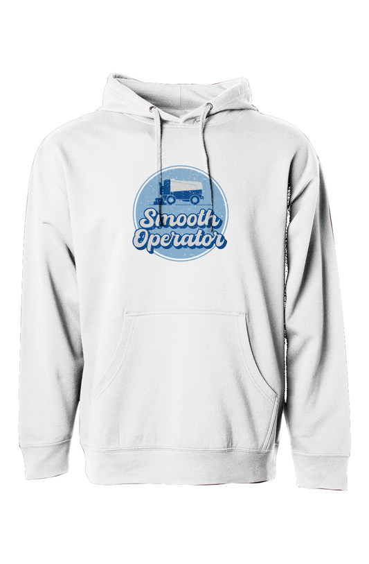 The Bench Boss Smooth Operator Rink Badge Hoodie White | Barn Garb Hockey Threads