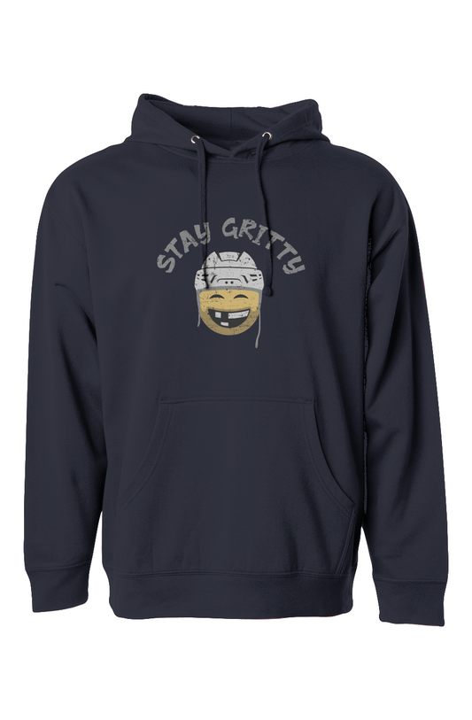 The Bench Boss Stay Gritty Hoodie Navy Blue | Barn Garb Hockey Threads