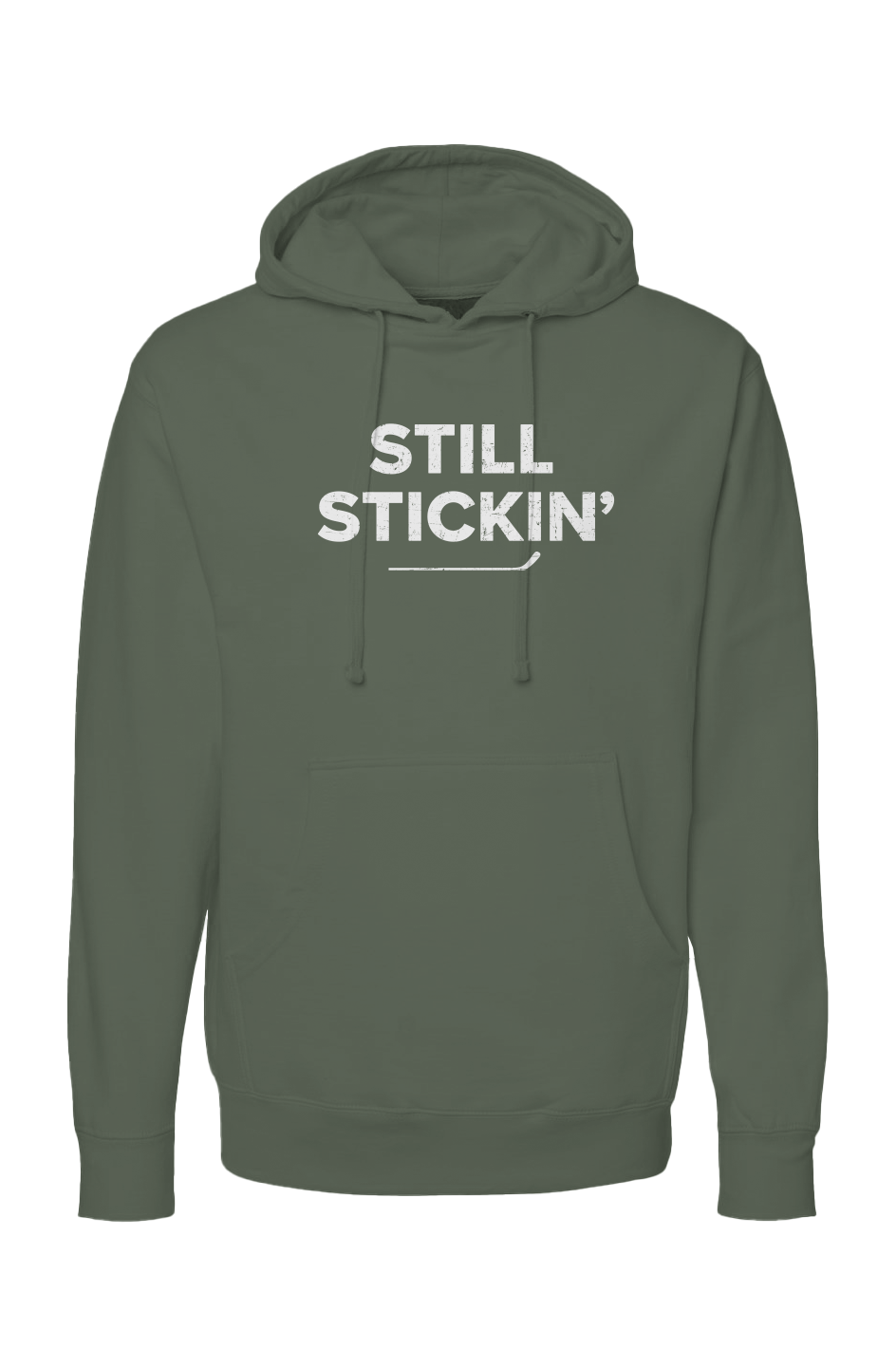 The Bench Boss Still Stickin' Hoodie Military Green | Barn Garb Hockey Threads