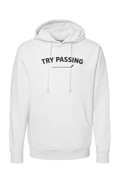The Bench Boss Try Passing Hoodie Try Passing | Barn Garb Hockey Threads