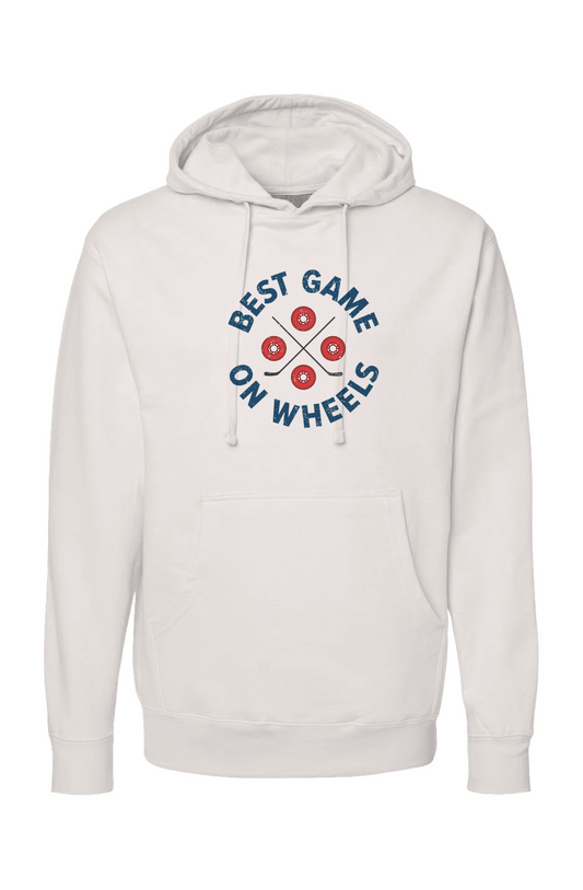 The Bench Boss Wheels and Sticks Hoodie Bone | Barn Garb Hockey Threads