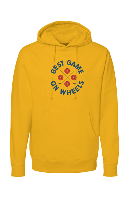 The Bench Boss Wheels and Sticks Hoodie Gold | Barn Garb Hockey Threads