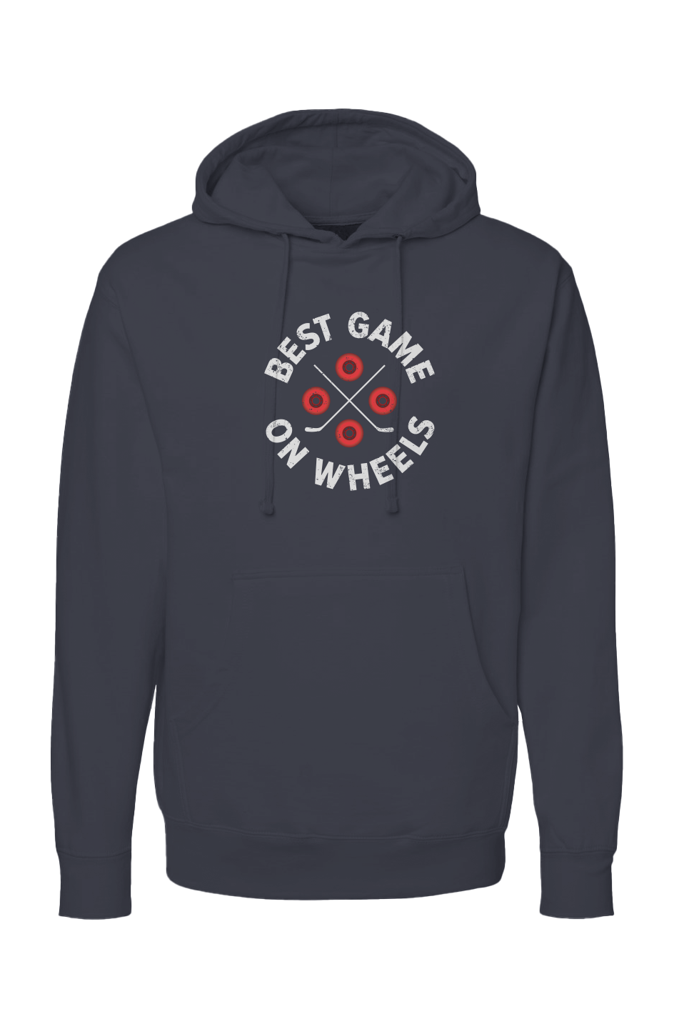 The Bench Boss Wheels and Sticks Hoodie Navy Blue | Barn Garb Hockey Threads