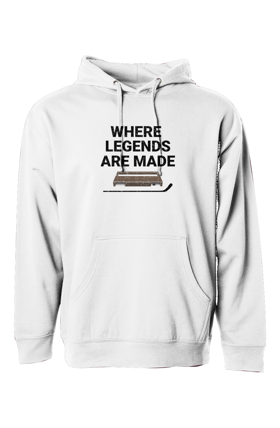 The Bench Boss Where Legends Are Made Hoodie White | Barn Garb Hockey Threads