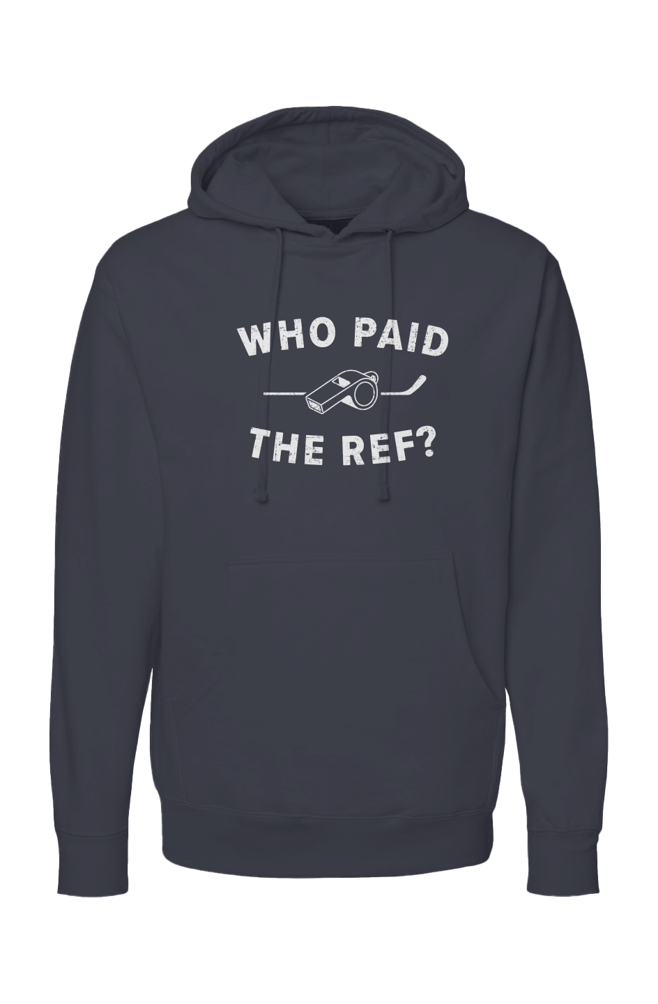 The Bench Boss Who Paid the Ref Hoodie Navy Blue | Barn Garb Hockey Threads