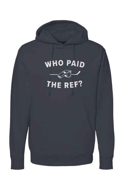 The Bench Boss Who Paid the Ref Hoodie Navy Blue | Barn Garb Hockey Threads