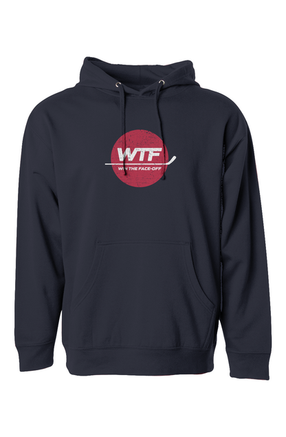 The Bench Boss Win the Faceoff Hoodie Navy Blue | Barn Garb Hockey Threads