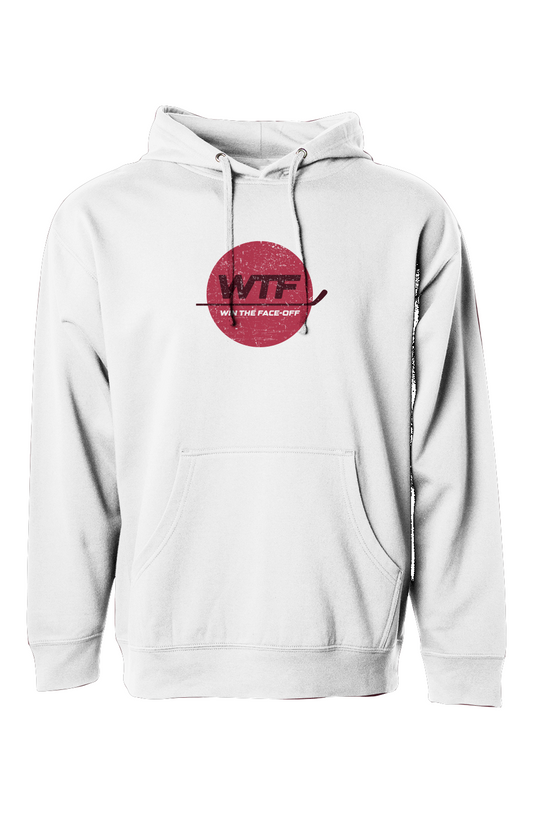 The Bench Boss Win the Faceoff Hoodie White | Barn Garb Hockey Threads