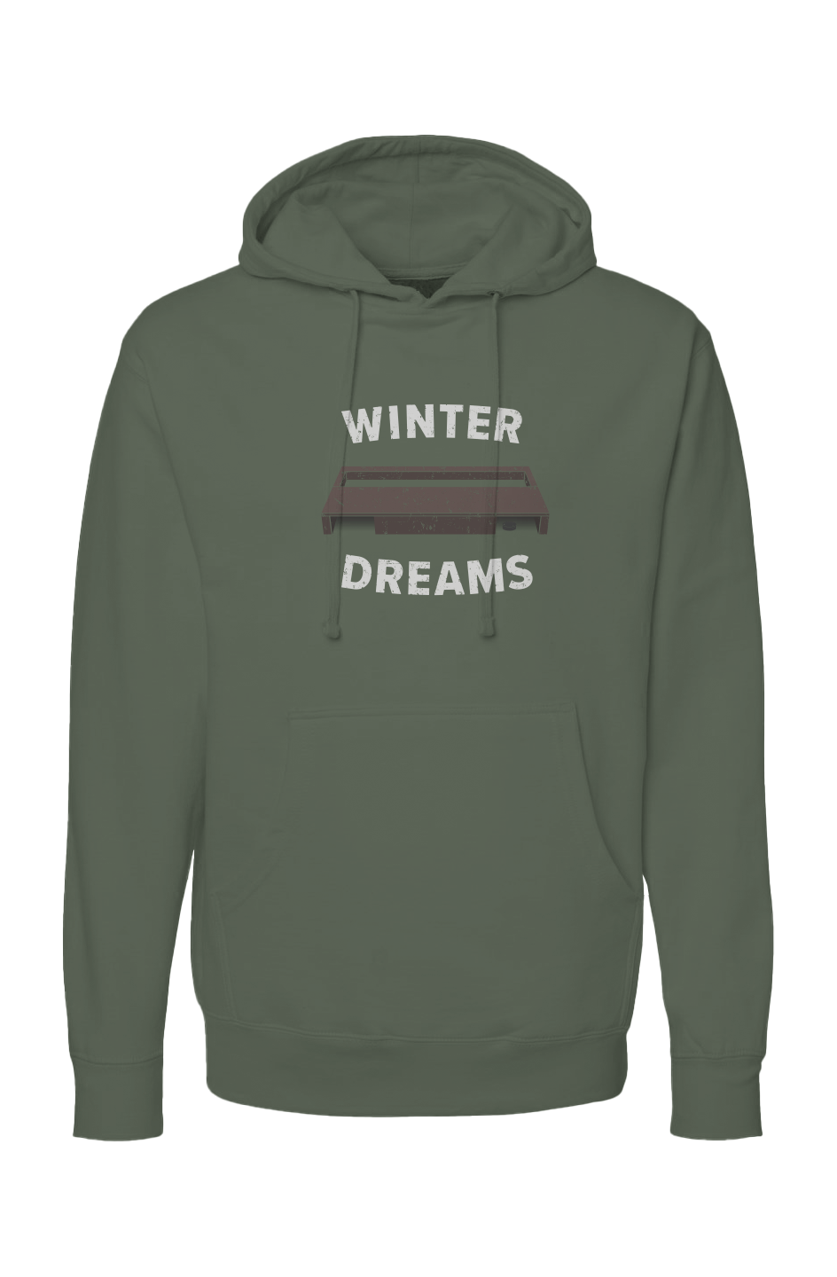 The Bench Boss Winter Dreams Hoodie Military Green | Barn Garb Hockey Threads