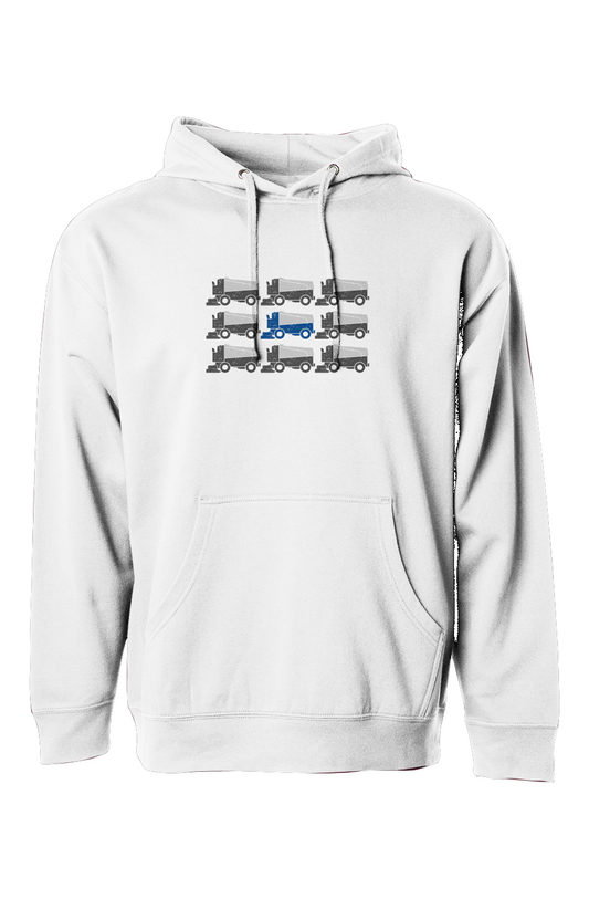 The Bench Boss Zamboni Nation Hoodie White | Barn Garb Hockey Threads