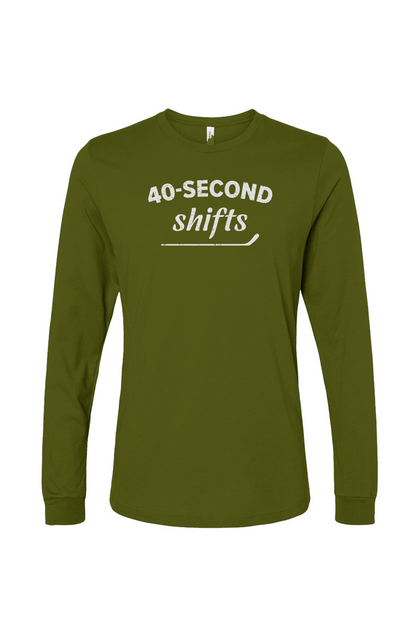 The Benchwarmer 40-Second Shifts Long Sleeve Military | Barn Garb Hockey Threads