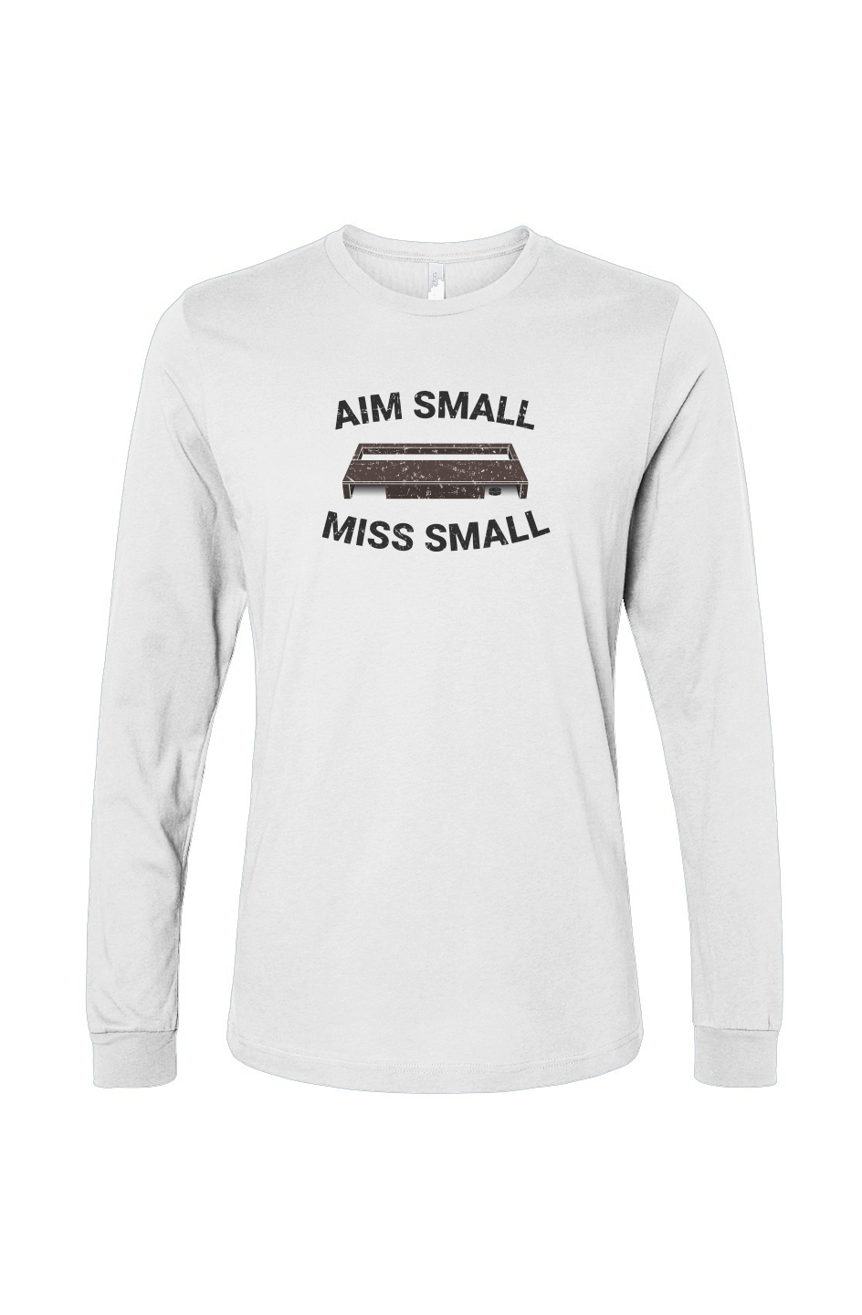 The Benchwarmer Aim Small Miss Small Long Sleeve White | Barn Garb Hockey Threads
