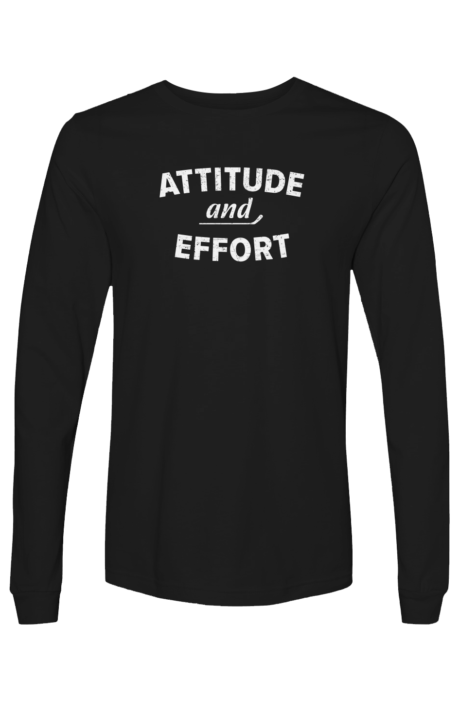 The Benchwarmer Attitude and Effort Long Sleeve Black | Barn Garb Hockey Threads