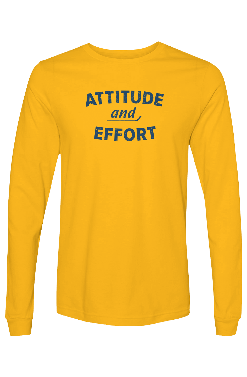 The Benchwarmer Attitude and Effort Long Sleeve Gold | Barn Garb Hockey Threads