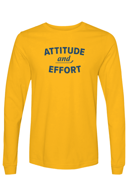 The Benchwarmer Attitude and Effort Long Sleeve Gold | Barn Garb Hockey Threads