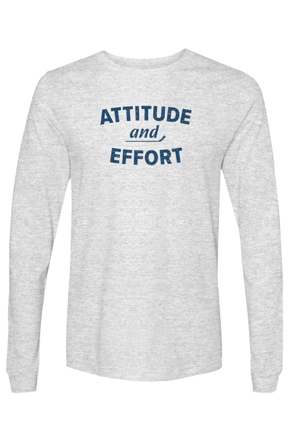 The Benchwarmer Attitude and Effort Long Sleeve Light Grey | Barn Garb Hockey Threads
