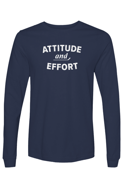 The Benchwarmer Attitude and Effort Long Sleeve Navy Blue | Barn Garb Hockey Threads
