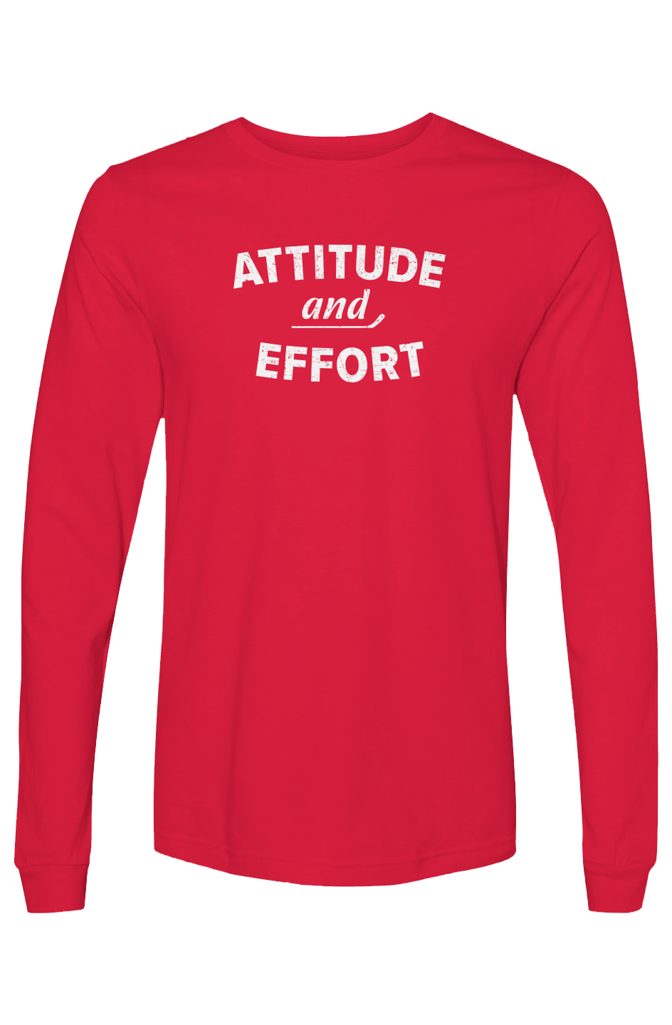 The Benchwarmer Attitude and Effort Long Sleeve Red | Barn Garb Hockey Threads
