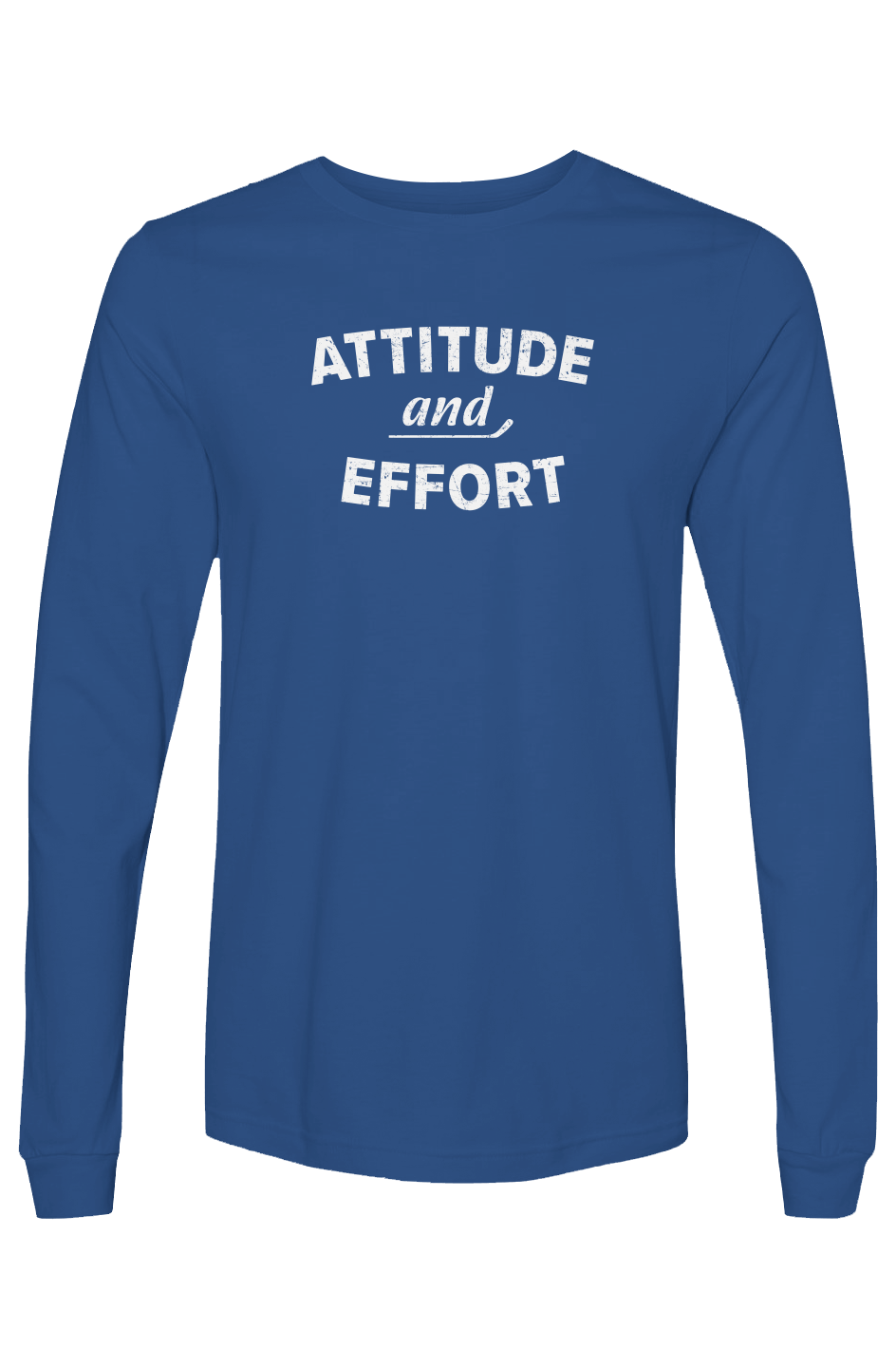 The Benchwarmer Attitude and Effort Long Sleeve Royal Blue | Barn Garb Hockey Threads