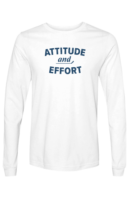 The Benchwarmer Attitude and Effort Long Sleeve White | Barn Garb Hockey Threads