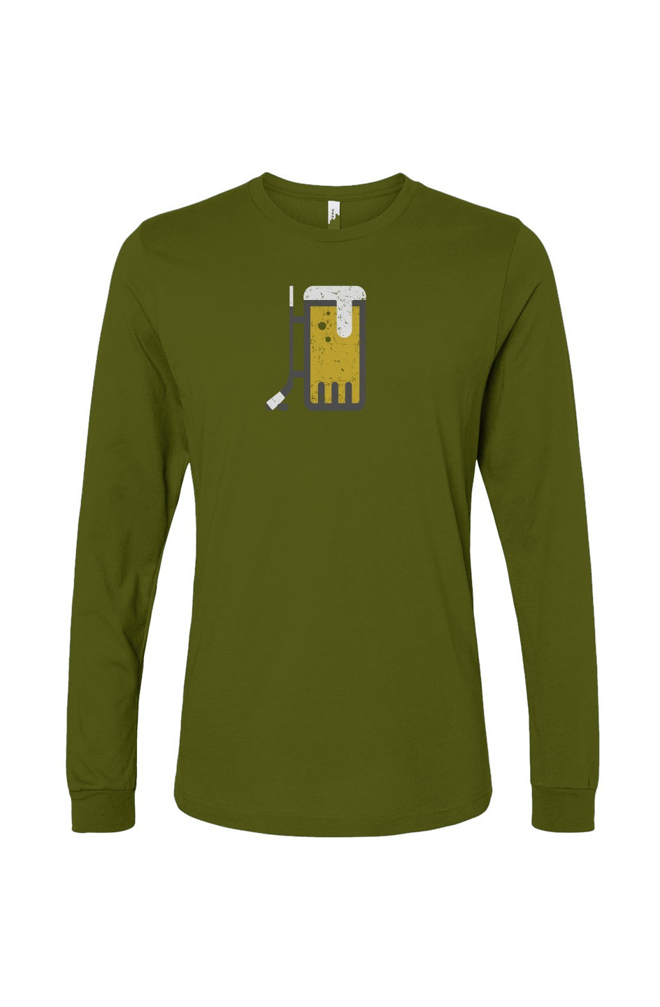 The Benchwarmer Bar Down Long Sleeve Military Green | Barn Garb Hockey Threads