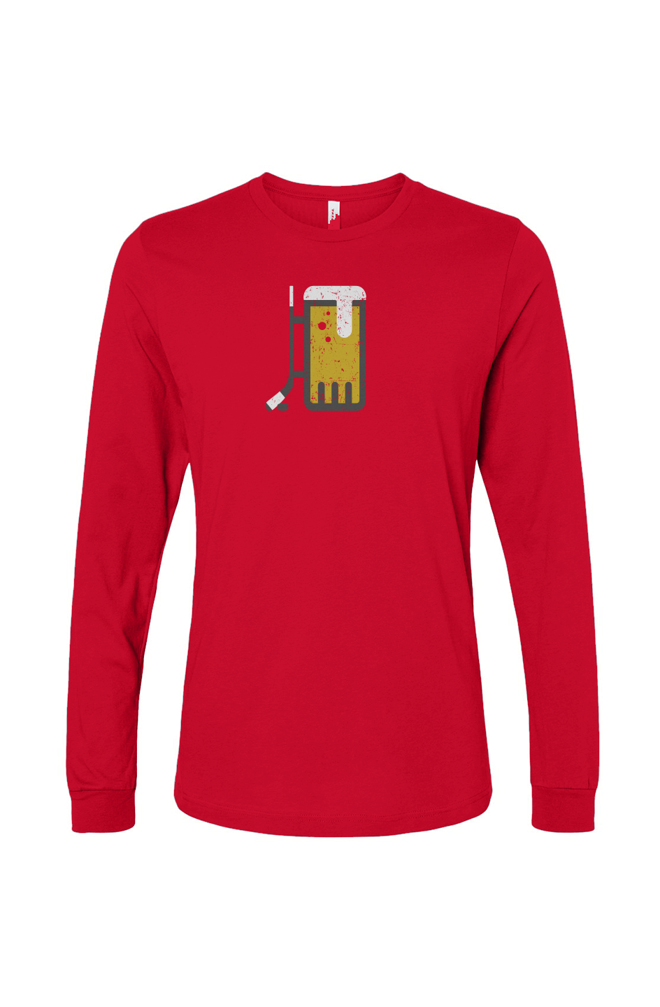 The Benchwarmer Bar Down Long Sleeve Red | Barn Garb Hockey Threads