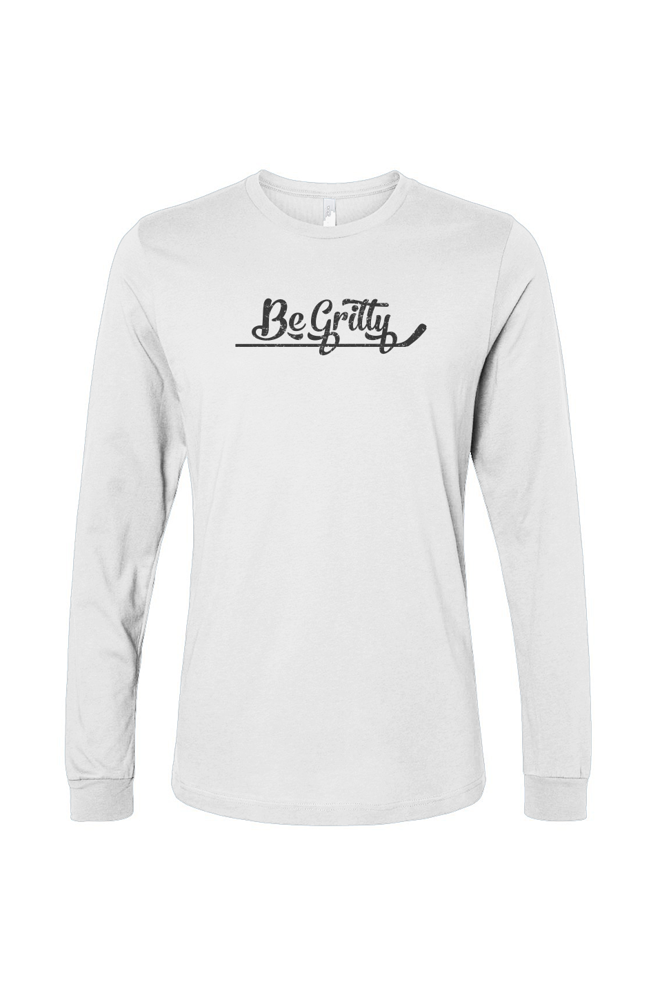 The Benchwarmer Be Gritty Long Sleeve White | Barn Garb Hockey Threads