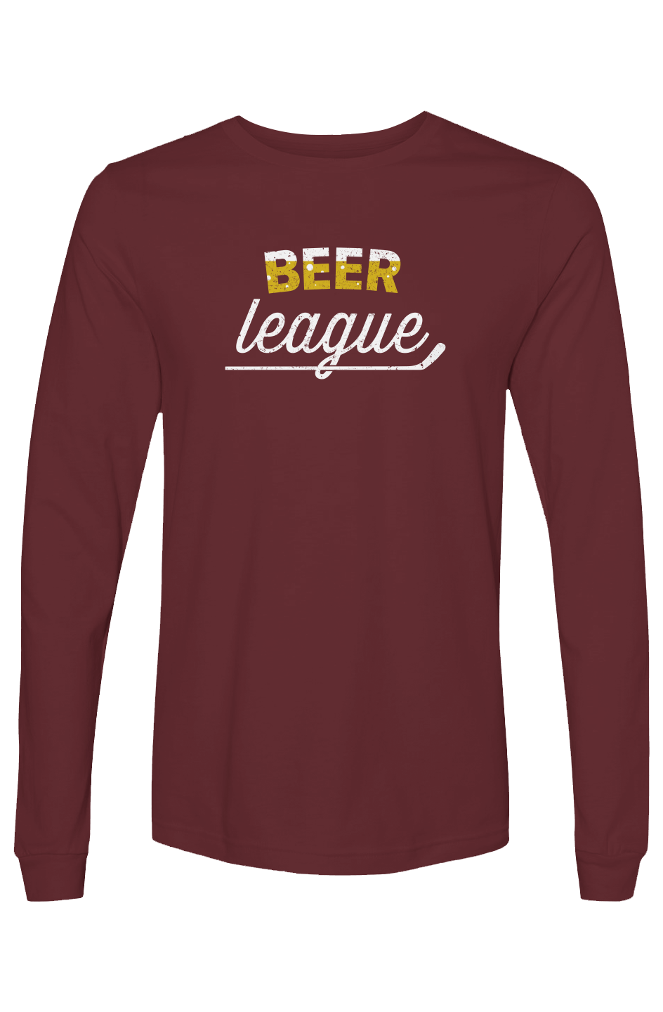 The Benchwarmer Beer League Long Sleeve Maroon | Barn Garb Hockey