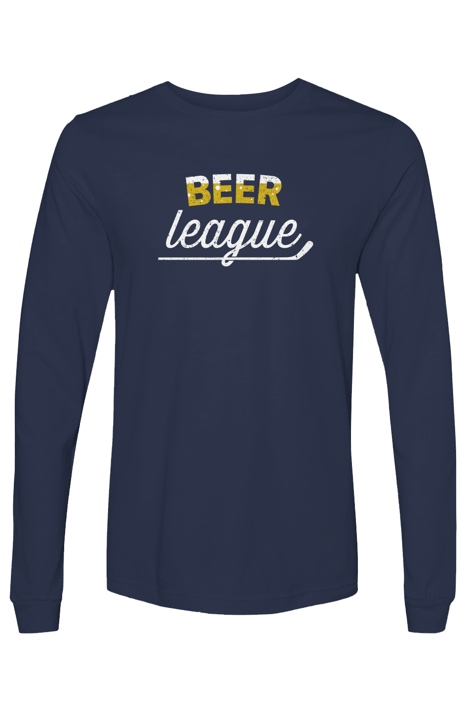The Benchwarmer Beer League Long Sleeve Navy Blue | Barn Garb Hockey