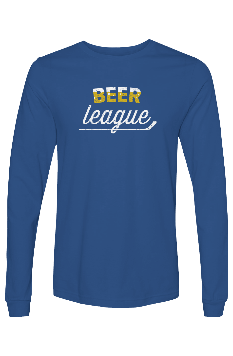 The Benchwarmer Beer League Long Sleeve Royal Blue | Barn Garb Hockey