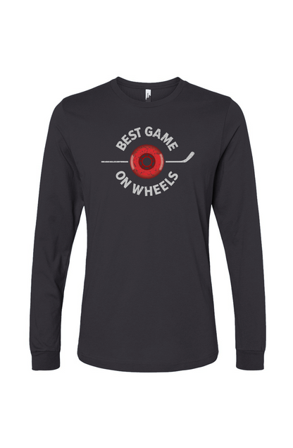 The Benchwarmer Best Game On Wheels Long Sleeve Charcoal | Barn Garb Hockey Threads