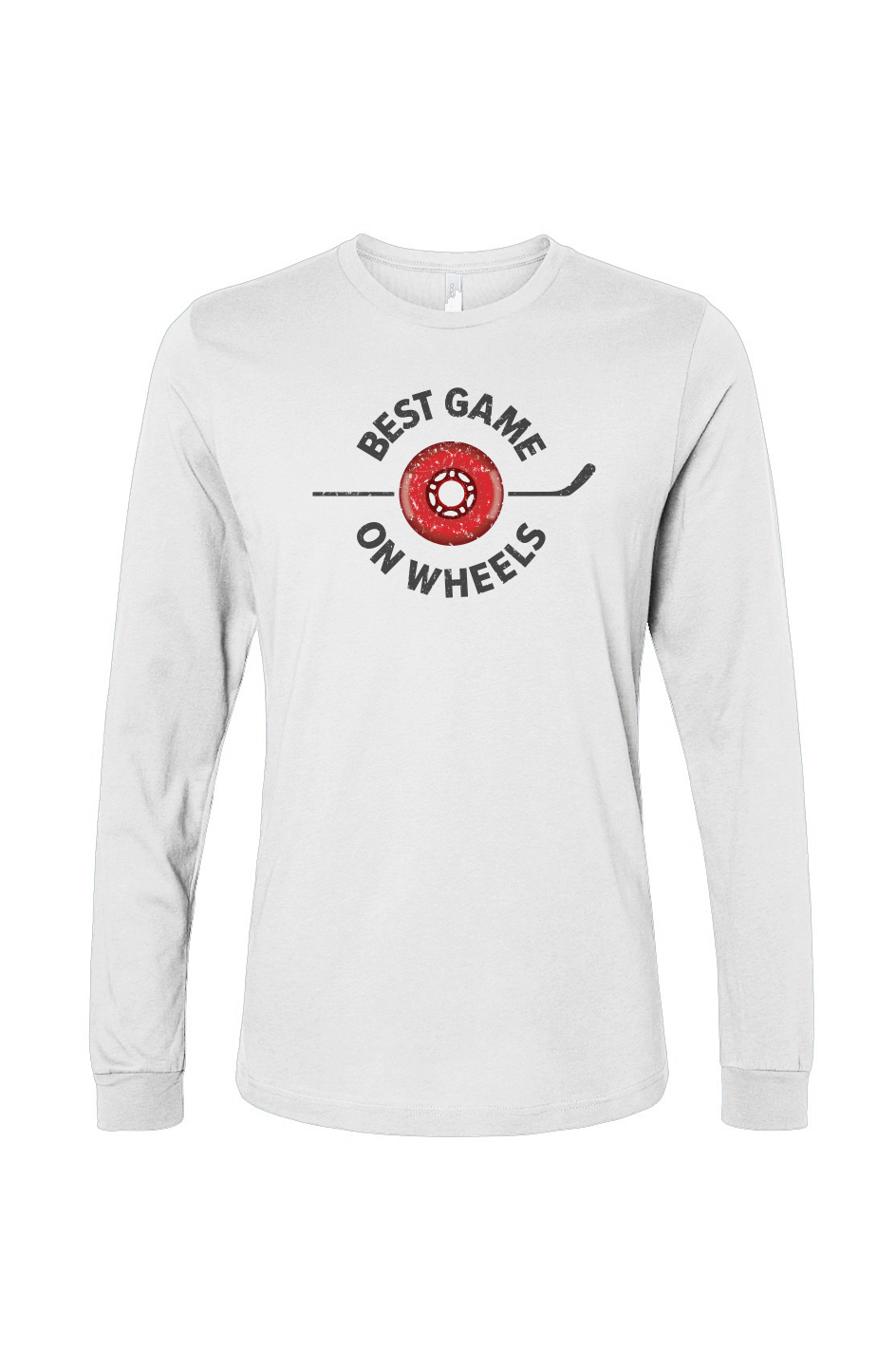 The Benchwarmer Best Game On Wheels Long Sleeve White | Barn Garb Hockey Threads