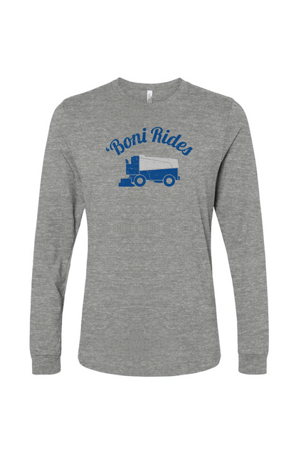 The Benchwarmer Boni' Rides Long Sleeve Grey | Barn Garb Hockey Threads