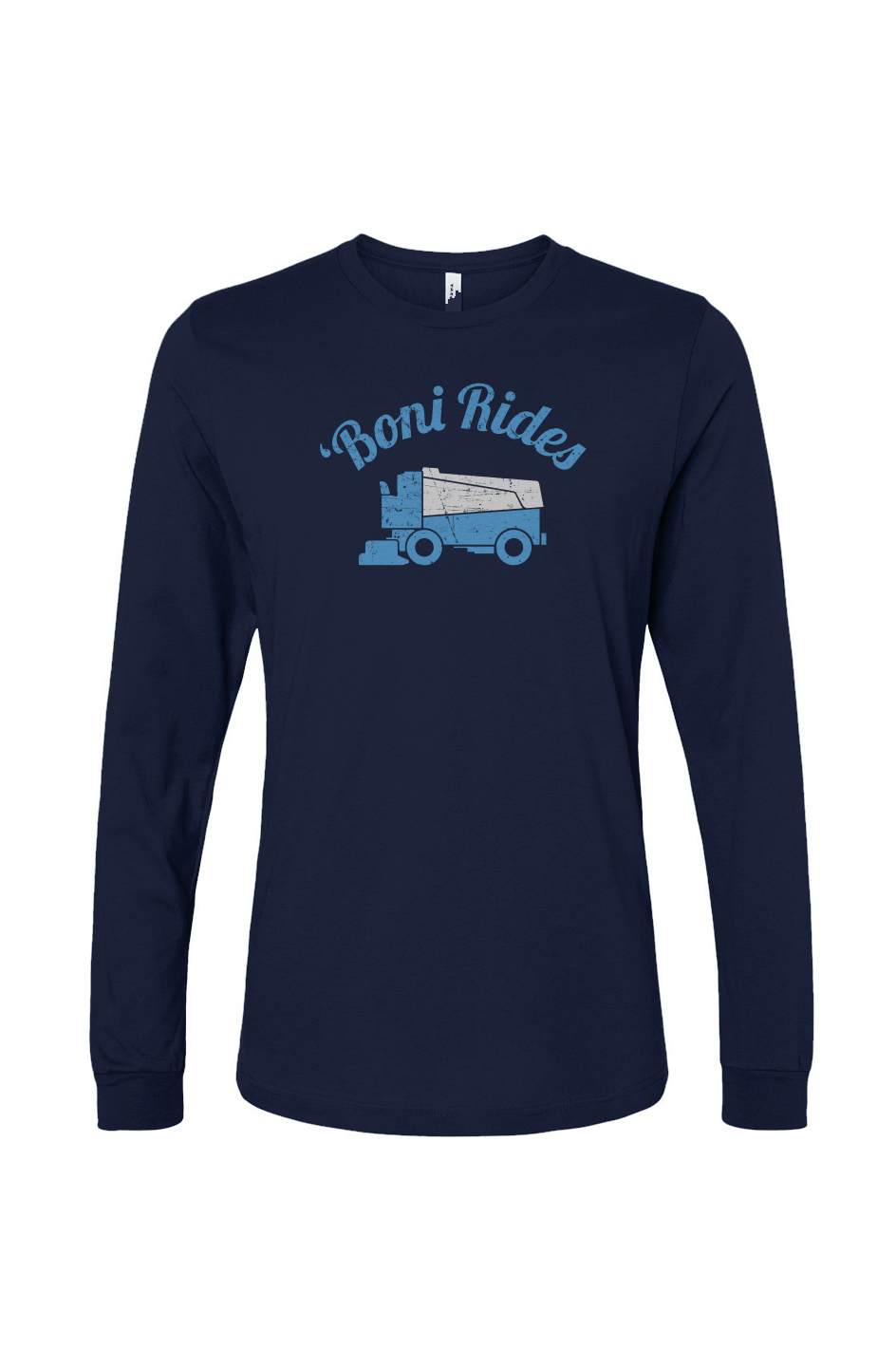 The Benchwarmer Boni' Rides Long Sleeve Navy Blue | Barn Garb Hockey Threads