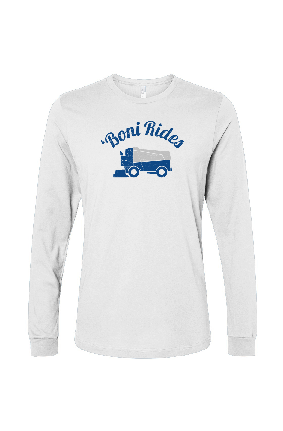 The Benchwarmer Boni' Rides Long Sleeve White | Barn Garb Hockey Threads