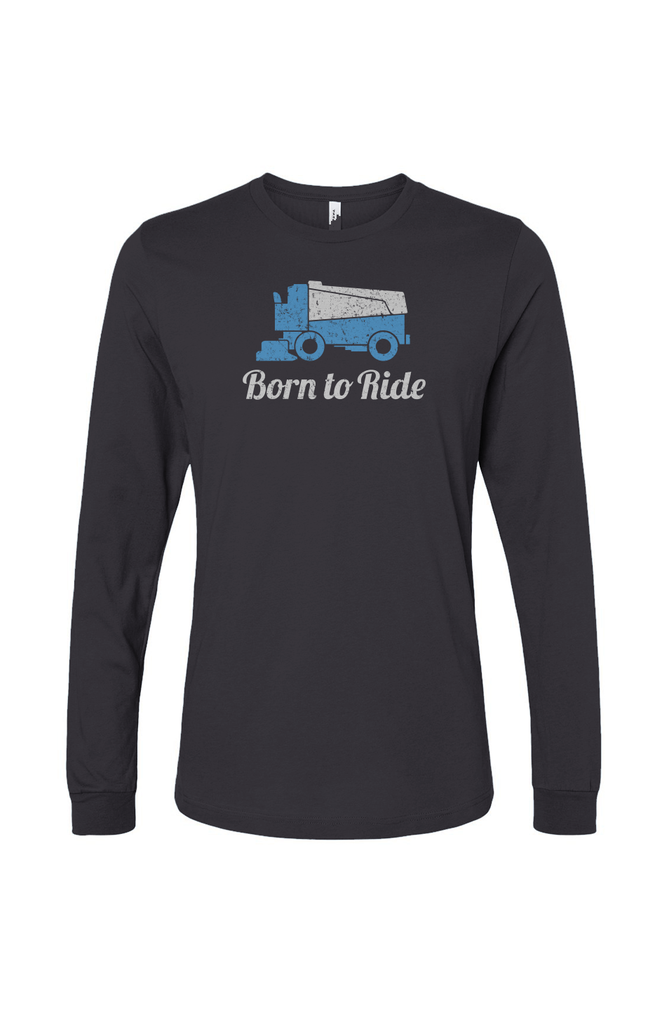 The Benchwarmer Born to Ride Long Sleeve Charcoal | Barn Garb Hockey Threads