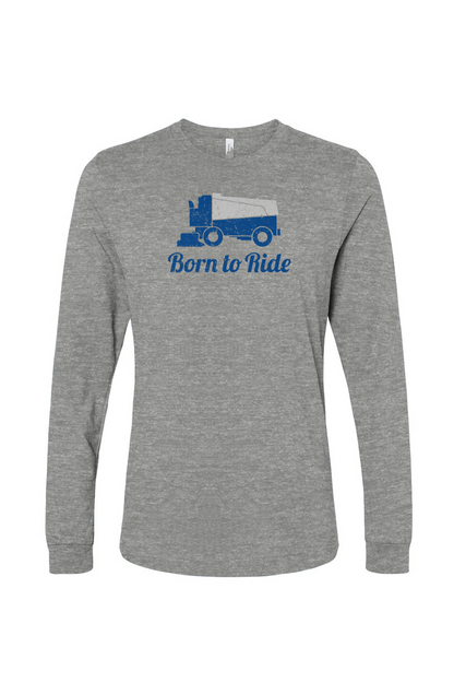 The Benchwarmer Born to Ride Long Sleeve Grey | Barn Garb Hockey Threads