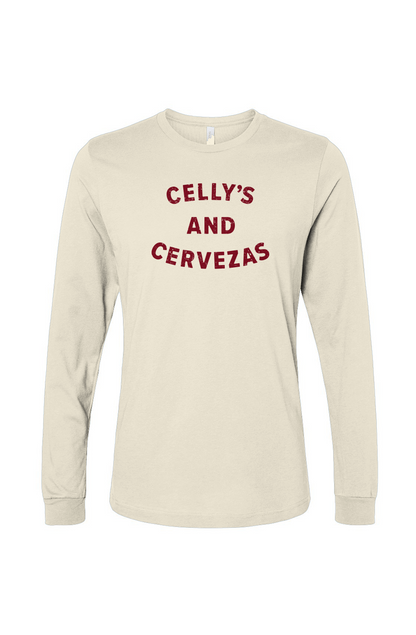 The Benchwarmer Celly's and Cervezas Long Sleeve Bone | Barn Garb Hockey Threads