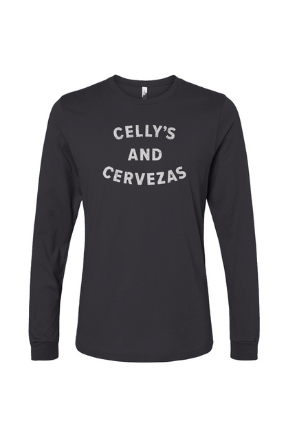 The Benchwarmer Celly's and Cervezas Long Sleeve Charcoal | Barn Garb Hockey Threads