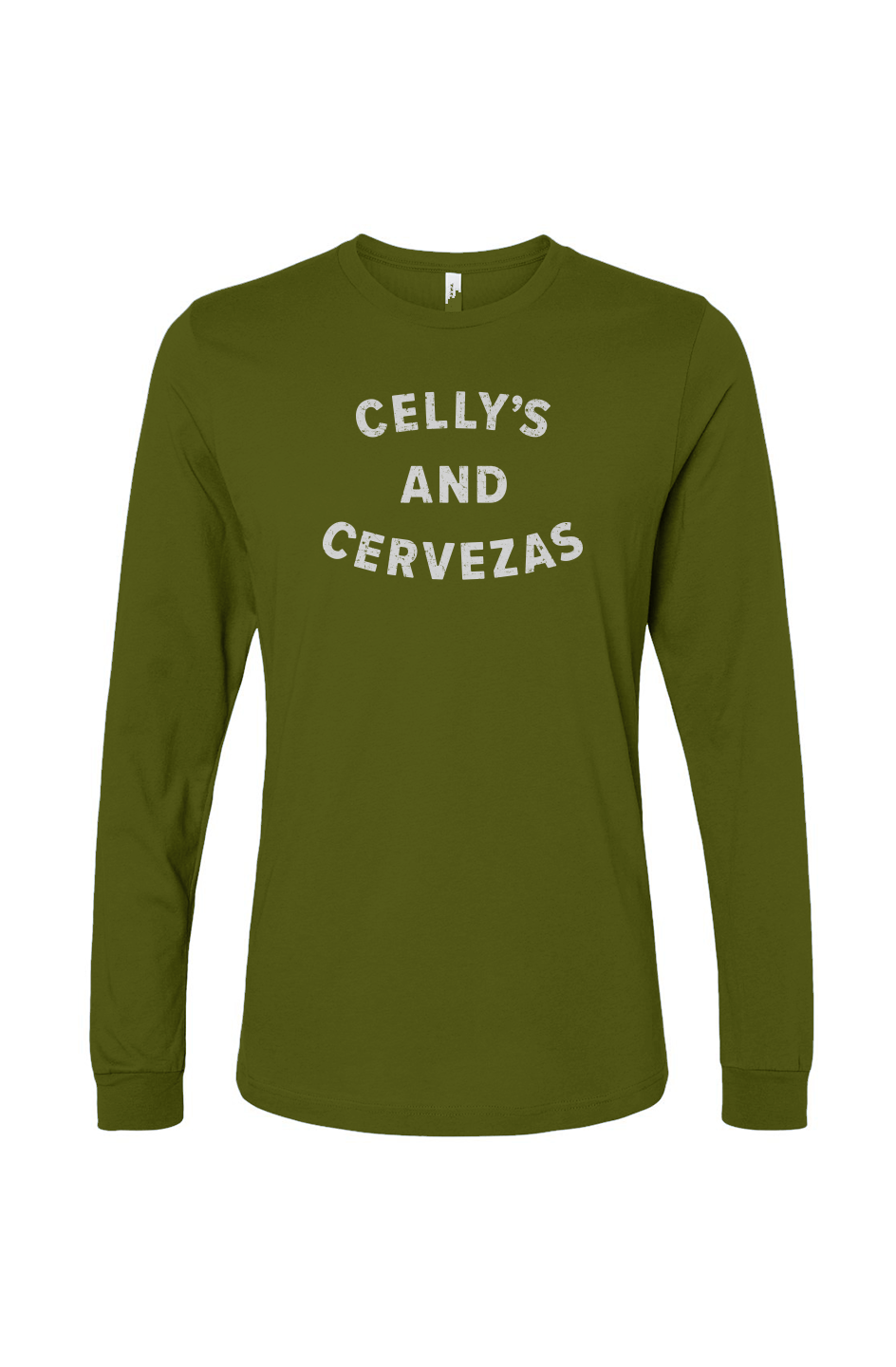 The Benchwarmer Celly's and Cervezas Long Sleeve Military Green | Barn Garb Hockey Threads