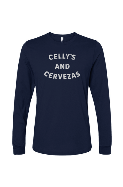 The Benchwarmer Celly's and Cervezas Long Sleeve Navy Blue | Barn Garb Hockey Threads